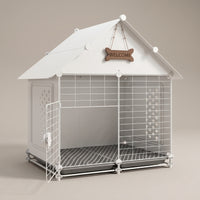 Dog Villa Pull-Removable House with Tray Lockable Indoor Pet Crate for Small Dogs, Pups, Living Room, Bedroom