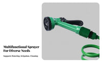 Self-Coiling Coiled Hose Pipe Compact Storage Garden Hose with Spray Nozzle Long-Lasting for Gardeners, Car Owners, Outdoor, Patio