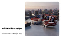 Sectional Lounge Set Waterresistant Sofa and Armchair Conversation Set Water-Resistant Patio Seating for Families, Homeowners, Terrace, Balcony, Backyard