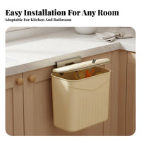 Wall Mounted Trash Can Easy-Mount Design Installation Wall Mounted Waste Bin Large Capacity Hanging Trash Bin for Homeowners, RV Owners, Restroom