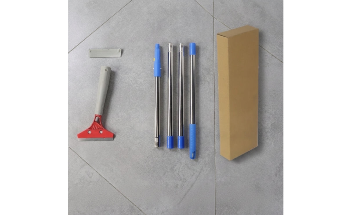 Stainless Steel Long Handle Scraper Detachable Scraper with Spliced Rod Rust-Resistant Scraping Tool Threaded for Cleaners, Homeowners, Window Cleaning, Kitchen Cleanup