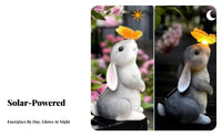 Waterproof Solar Rabbit Light Auto On/deactivate Solar Rabbit Garden Statue Weather-Resistant for Children, Pathway, Flower Bed, Balcony