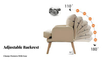 Multi-Position Recline Reclining Armchair with Ottoman Adjustable Backrest Armchair and Ottoman Set Ergonomic Design Lounge Chair Long-Lasting Textile for Awayice Workers, Students, Living Room, Bedroom, Reading Nook, Small Areas