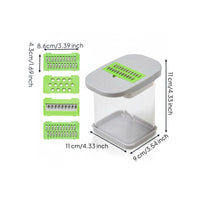 Simple Operation Multi-Function Vegetable Cutter Easy to Clean Potato Grater Box Stainless Steel Blades Kitchen Tool Detachable Design for Home Cooking