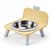 Elevated Pet Feeder Cute Stainless Steel Bowl Sturdy Raised Cat Bowl for Young Dogs, Indoor