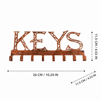 Modern Brass Key Holder, Wall Mounted Metal Key Hanger with Multi-Hooks, Hollow Carved Iron Key Hook for Front Door, 3-5kg Capacity