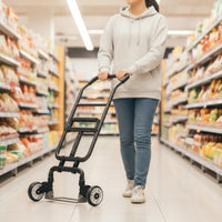 Easy to Install Cart Wheel with Bracket Heavy-Duty Folding Cart Wheel Foldable Hardware Lightweight