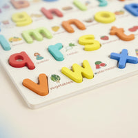 Early Learning Board with 3D Pieces Educational Puzzle Board Sensory Wooden Puzzle Fine Motor for Preschoolers