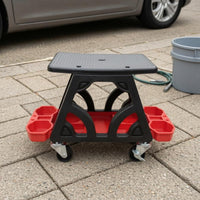 Car Polishing Stool Swivel Casters Rolling Utility Seat Steel