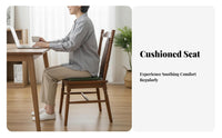 foliageCarved Spine Chair Retro and Design Dining Furniture Padded Seat Ergonomic Design for Adults, Living Room