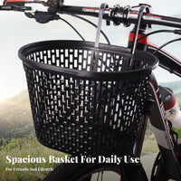 Front Cycle Basket Adjustable Hooks Handlebar Bike Basket Easy Installation for Kids, Shopping, Grocery Runs, Commuting