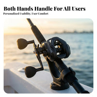 Star Drag Black Baitcasting Reel T-Shaped Line Outlet Saltwater Baitcaster Foam Grip Deep Spool Reel Compact