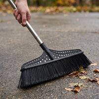 Heavy-Duty Outdoor Push Broom for Yard and Warehouse, Stiff Bristle