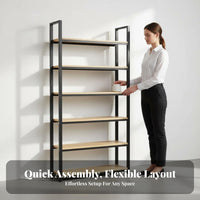 Multi-Tier Metal Storage Shelf Heavy Duty Commercial Goods Display Stand Sturdy Structure Modular Iron Frame Shelving for Renters, Supermarket, Garage