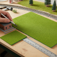 Miniature Artificial Grass Mat for DIY Model Scenery, Train Layouts, and Photography Backdrops