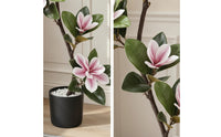 Artificial Magnolia Tree Decorative Faux Potted Plant Stable Artificial Plant with Planter Pot for Living Room, Office