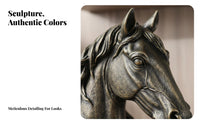 Nordic Design Horse Head Statue Great Gift Idea Horse Head Bust Realistic Details for Living Room, Bookshelf, Desktop