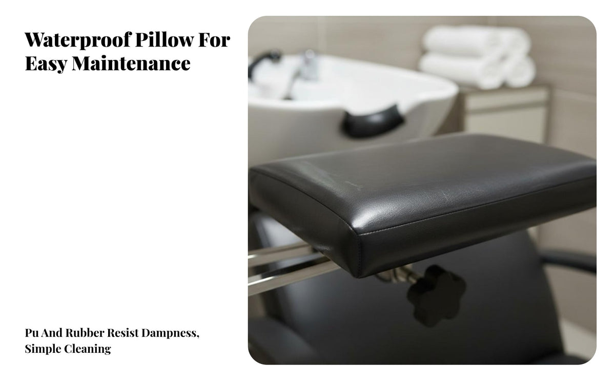 Adjustable Height Shampoo Bed Headrest Waterproof Hair Washing Neck Rest Thickened Steel Pipe for Hairstylists, Barbershops, Barbershop, Spa