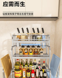 不锈钢调料品置物架厨房家用台面多功能调味料筷勺子刀具收纳架子