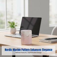 Ceramic Pen Holder, Nordic Marble Pattern, Makeup Brush Storage Tube, Office Desktop Organizer