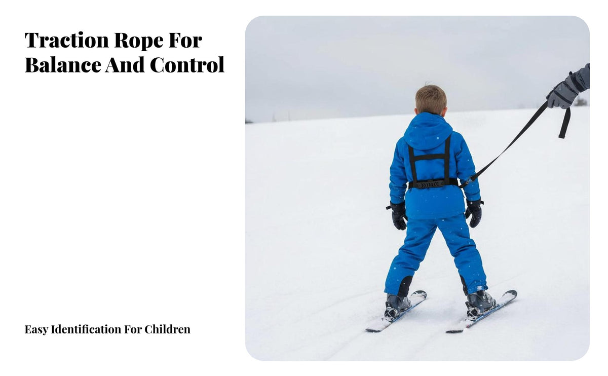 Adjustable Straps Kids Ski Harness Long-Lasting Nylon Strapping Kids Ski Training Harness Removable Buckles Skiing Speed Control Leash Heavy Duty for Beginners, Toddlers, Parents, Snowboarding, Cycling, Skateboarding