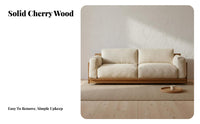Calm Simplicity Aesthetic Sofa Removable and Washable Cover Nordic Aesthetic Couch Small Apartment Friendly Wood Frame Sofa for Young Adults