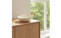 Bowl with Shell Shape Ribbed Shell Bowl with Forks Decorative for Hosts, Tabletop Display, Home Entertaining, Living Room