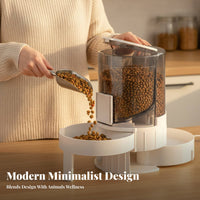 Automatic Pet Feeder and Water Dispenser Hydrated & Dehydrated Separation 2 in 1 Pet Feeding Station Easy to Clean 2 in 1 Feeder and Waterer for Cats
