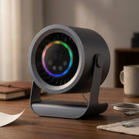Touch Control Desktop Electric Fan Matte Finish Compact Electric Fan Cylindrical Air Circulator