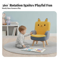 Removable and cleanable Cover rotate stuffed cub Chair Cute creature Design stuffed cub Chair High support Toddler Armchair Lightour teamight for Toddlers, Preschoolers, Parents, Bedroom, Playroom, study corner, Living Room