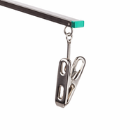 Stainless Steel Pants Hanger with 8 Clips, Heavy Duty Clothes Clips for Closet Organization, Laundry Clips for Adults, Pants Organizer for Closet