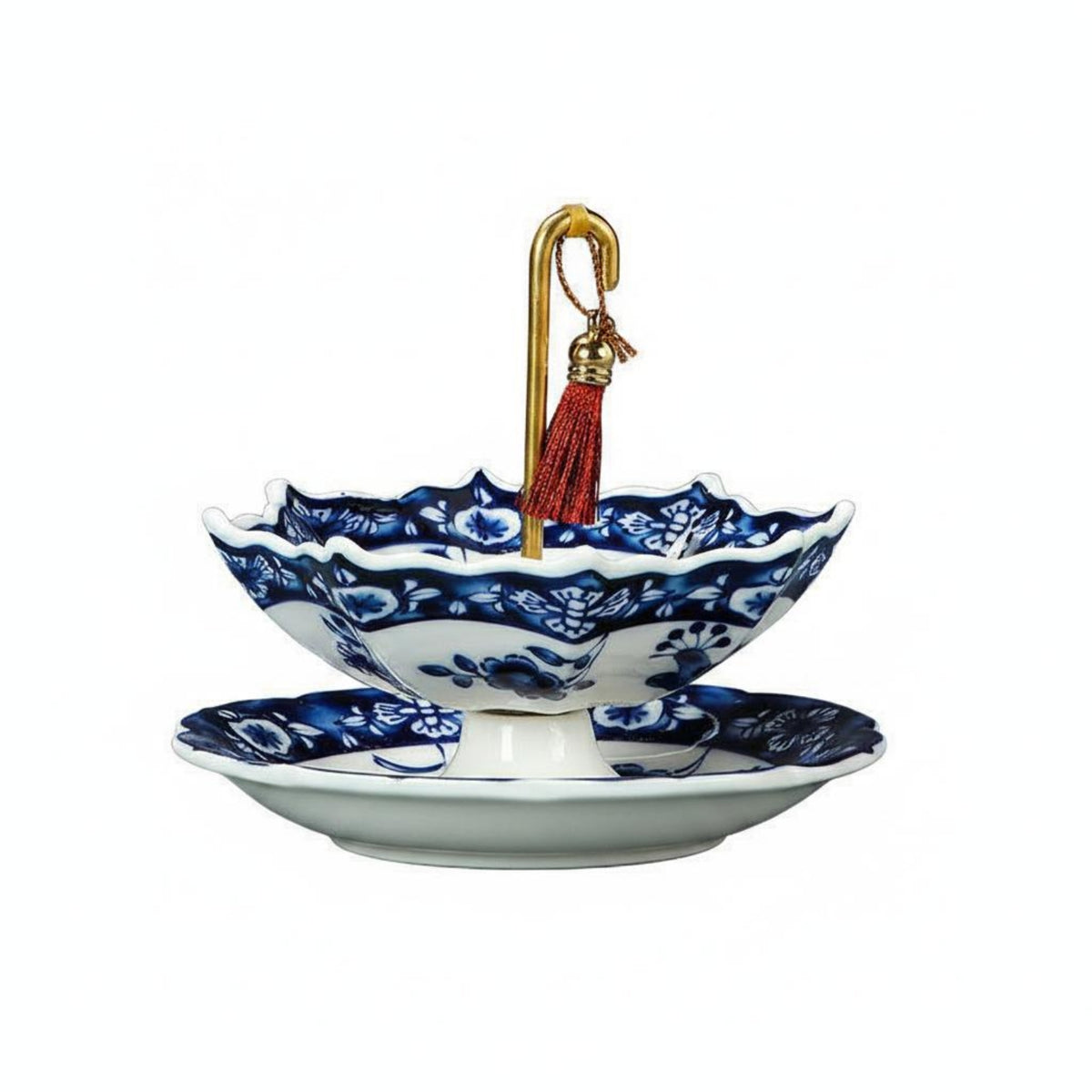 Umbrella Shaped Tea Strainer Chinese Chic Design Porcelain Loose Herb Filter