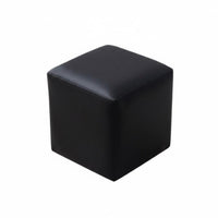Faux Leather Surface Upholstered Pouffe Padded Seat Upholstered Footrest Multifunctional Low Stool Multi-Purpose for Children, Families, Homeowners, Living Room, Entryway, Bedroom, Home fromice