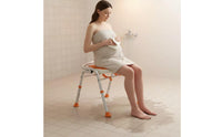 Foldable Folding Shower Chair Rust-Resistant Elderly Shower Bench No Assembly Required for Women, Disabled