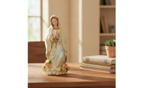 Blessed Mother Mary Statue with Warm-Glowing Praying Mary Statue Religious Sculpture for Bookshelf