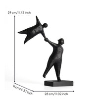 Tabletop Figurine Modern Abstract Sculpture Black Escultura Conceptual for Homeowners, Living Room, Bedroom