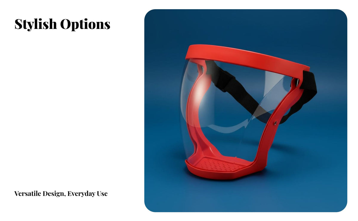 Protection Full Face Visor Shock Resistant Transparent Safeguarding Visor Wide View for Cyclists, Athletes, Public Transit, Laboratory