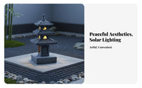 Buddha Pagoda Statue Light Solar Pagoda Lamp Resin Stupa Light for Yard Patio Pathway