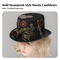Steampunk Top Hat Costume Accessory Brass Toned Historical Elegance