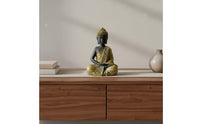 Weather Resistant Solar Buddha Statue Light Hand-Carved Look Outdoor Decoration for Yard, Patio, Balcony