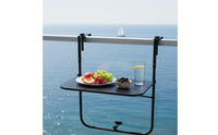 Railing-Mounted Table Outdoor Folding Balcony Table Compact Railing Shelf for Patio