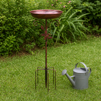 Iron Garden Feeder, Wild Birds Bath, 76cm Garden Ornament, Outdoor Decor