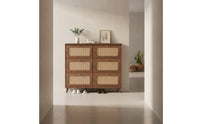Footwear Organizer Footwear Organizer with Rattan Doors Space-Saving Furniture for Entryway, Hallway
