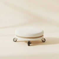 Rolling Stool with Fleece Cover Washable Seat Cushioned for Dressing Room
