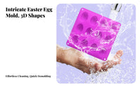 Easter Egg Form Easter Theme Bakeware Easy Release Silic Individual Chocolate Form for Home Chefs, DIY Enthusiasts