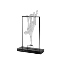 Sculpture with Metal Frame Decorative Abstract Human Statue Minimalist