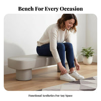 Light Luxury Design End of Bed Ottoman Minimalist design ribbedTufted Entryway Seat Soft Padded Top Upholstered Bench adaptable Use for Families, Homeowners, Interior Designers, Bedroom, Hallway, Mudroom, Living Room