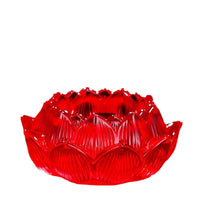 Glass Oil Lamp Base with Lotus Design for Offerings