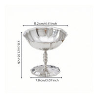 Dessert Cup with Pedestal Polished Metal Pudding Cup Food-Grade Sundae Dishes for Hosts, Dinner Parties, Afternoon Tea