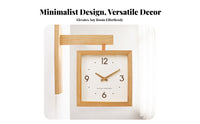 Double Sided Wall Clock Mechanical Movement Two Faced Hanging Clock Home Decor Battery Operated Easy to Read for Living Room